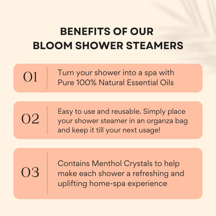 Bloom Shower Steamer Benefits
