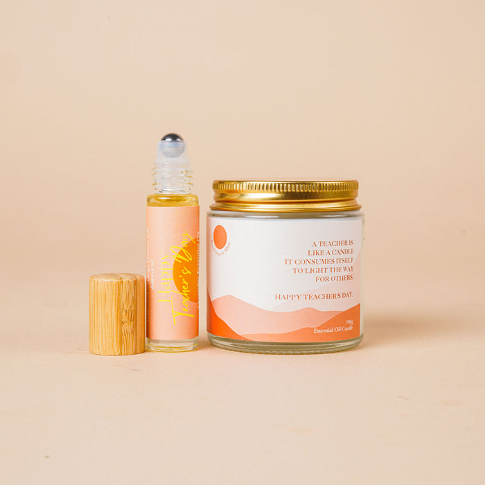 Teacher's Day Gift Set Candle and Roll-on Perfume