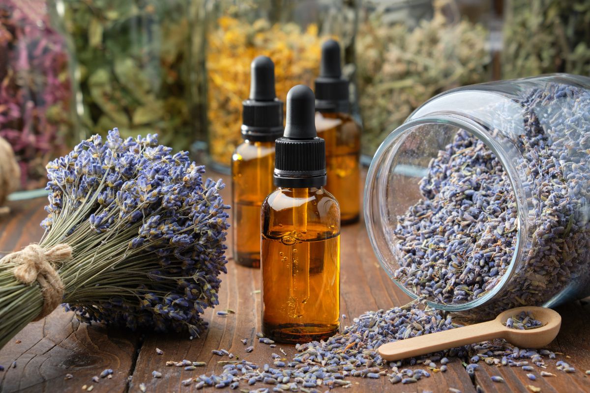 Lavander Essential Oil with Dried Lavander Petals