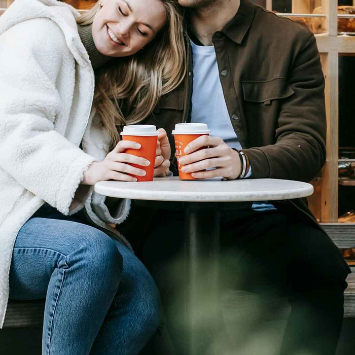 couple; coffee date; man and woman; cute; anniversary gift for couples; couples gift; sweet; gift ideas; gift for him; gift for her