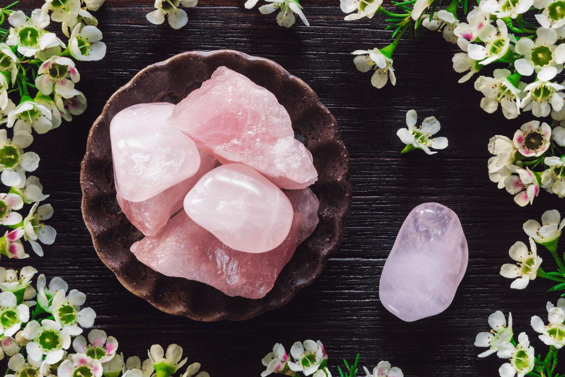 rose quartz crystals