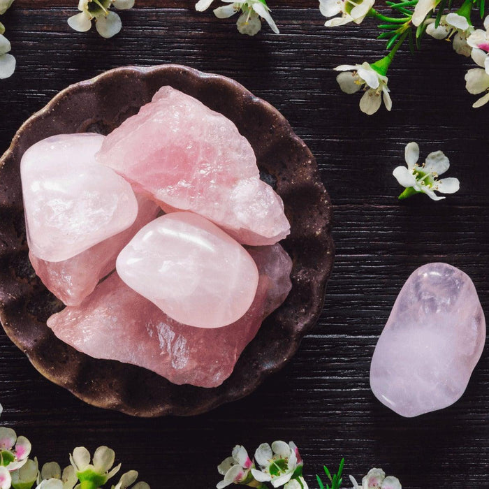 rose quartz crystals
