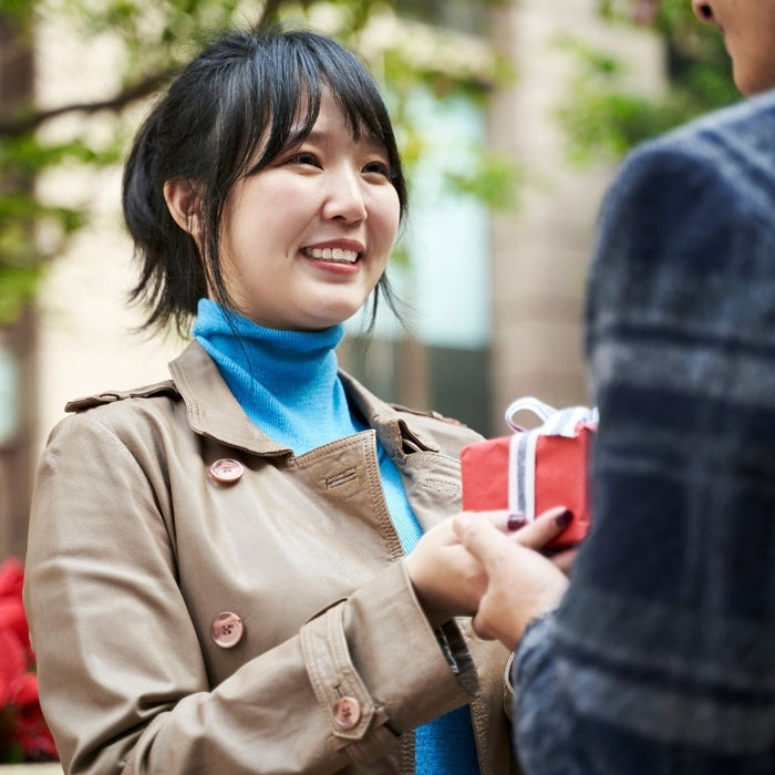woman receiving a same day delivery gift 