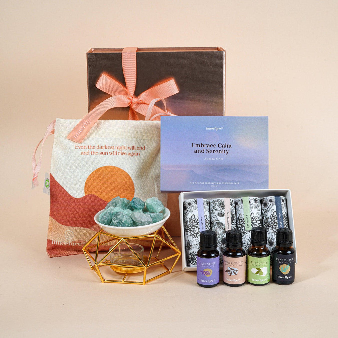 innerfyre co; essential oil; gift set; crystal oil burner; gift ideas; corporate gifts; same day delivery; gift singapore