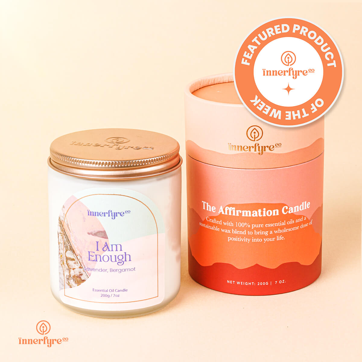 I AM ENOUGH Affirmation candle with relaxing lavender essential oil scent