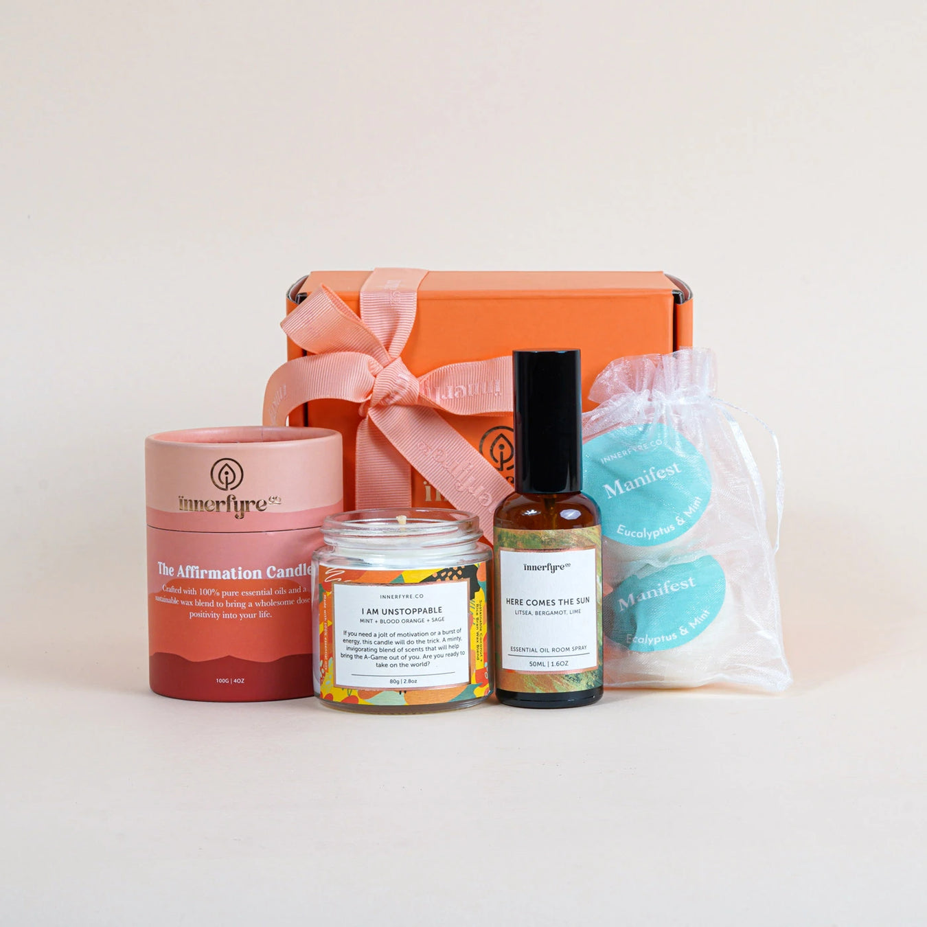 graduation gift bundle of scented candle, room spray and shower steamer