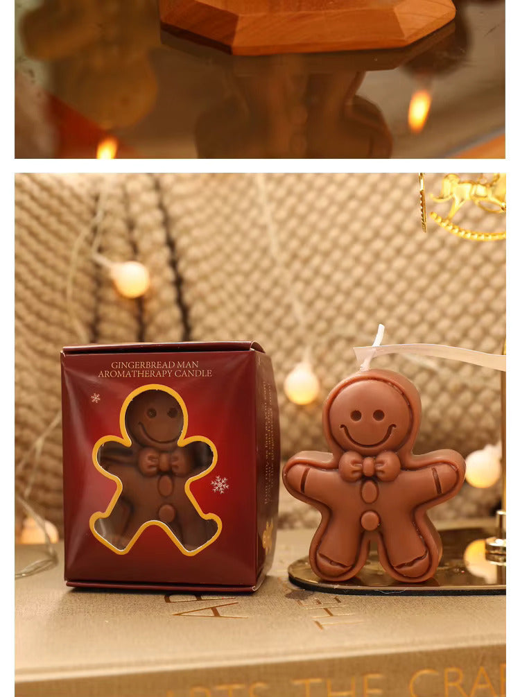 Gingerbread Man Christmas Candle