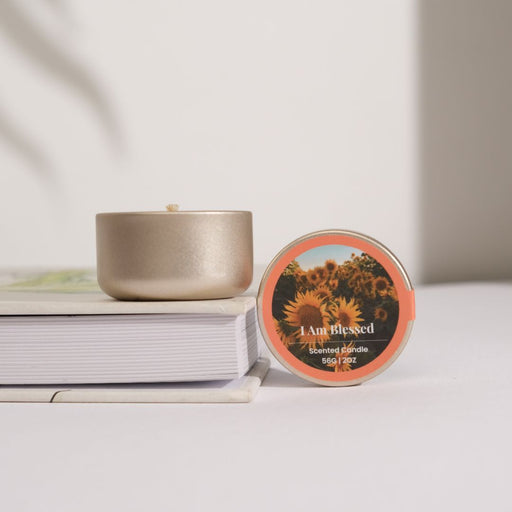 I Am Blessed Affirmation Tea Tin Candle