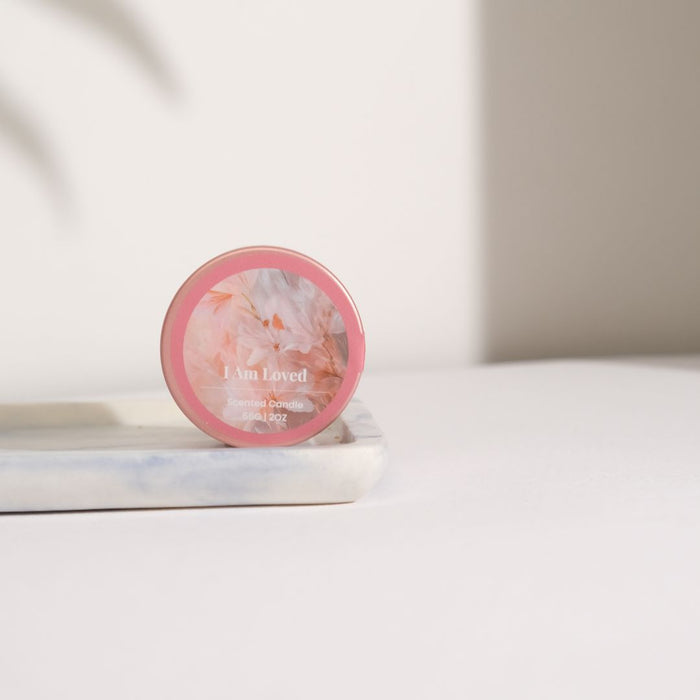 Affirmation Tea Tin Candle - I am Loved