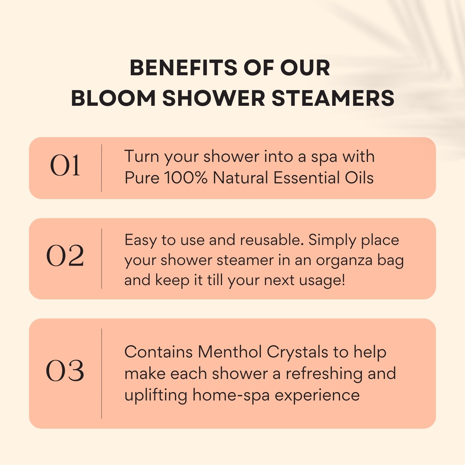 Bloom Shower Steamer Benefits