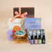 Calming Scents Bundle essential oil set + burner + shower steamer gift box