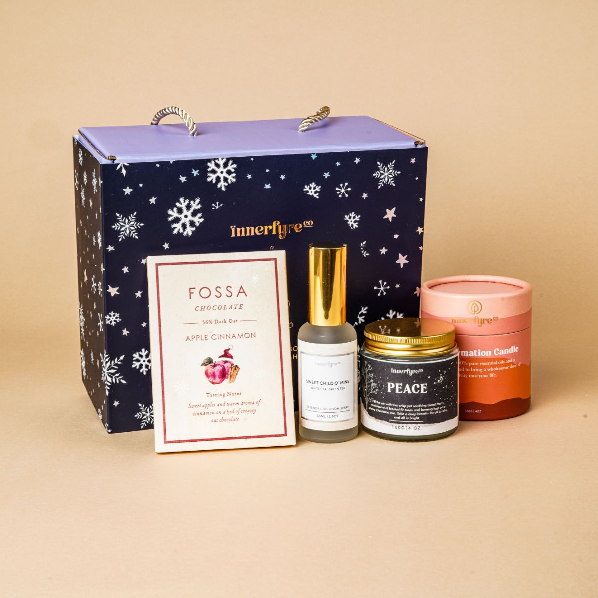 Cosy Little Christmas Gift Box: Holiday Candle + Room Spray + Chocolate