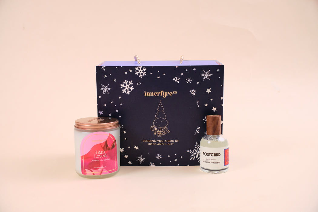 scented candle and spray christmas bundle