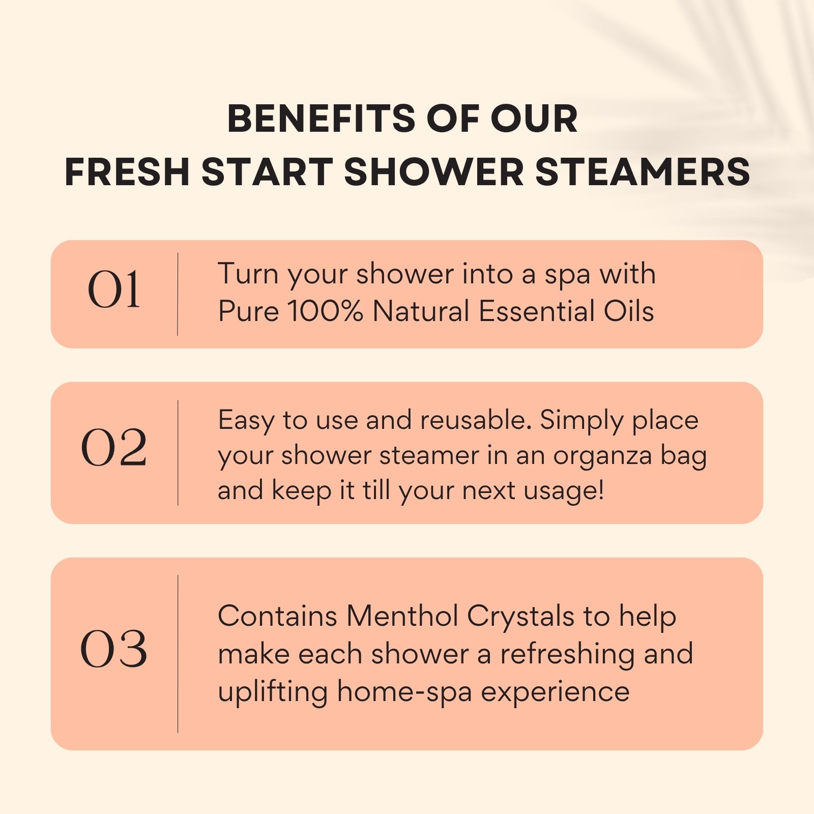 Fresh Start Shower Steamer Benefits