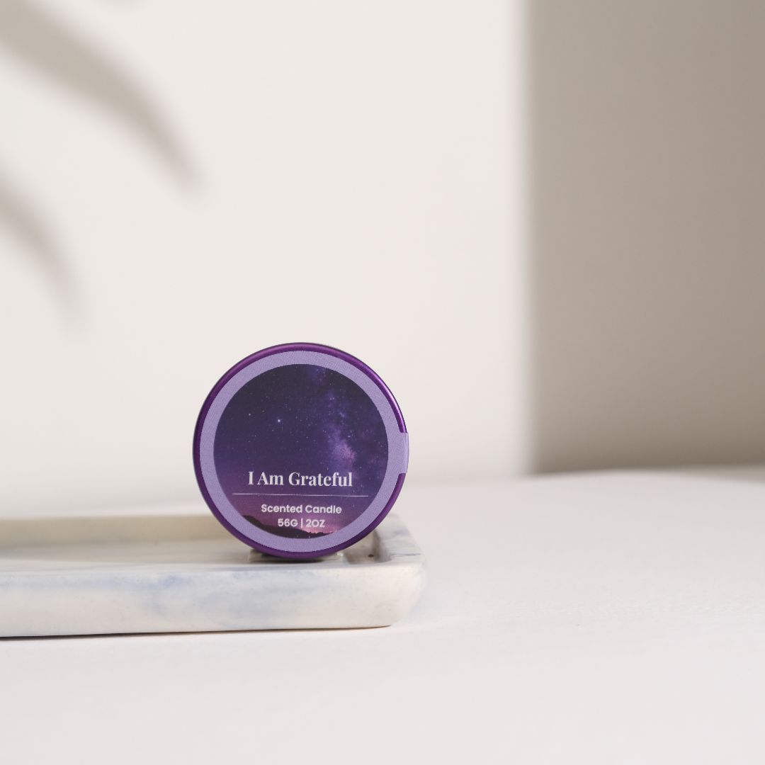 Affirmation Tea Tin  scented Candle - I am Grateful