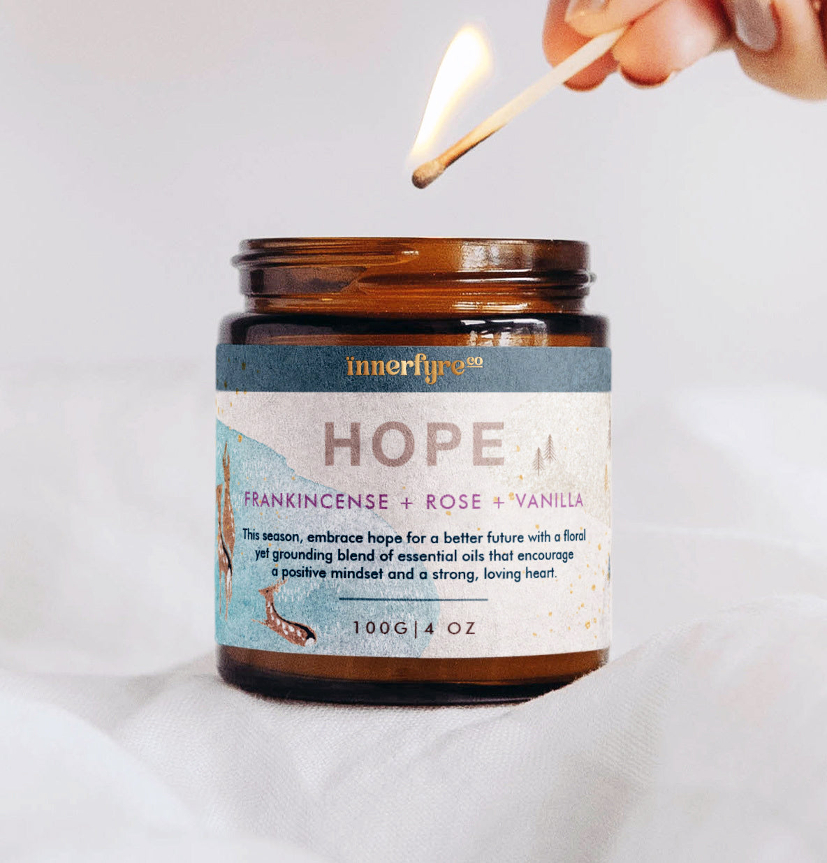 Hope Candle: Frankincense + Rose + Vanilla