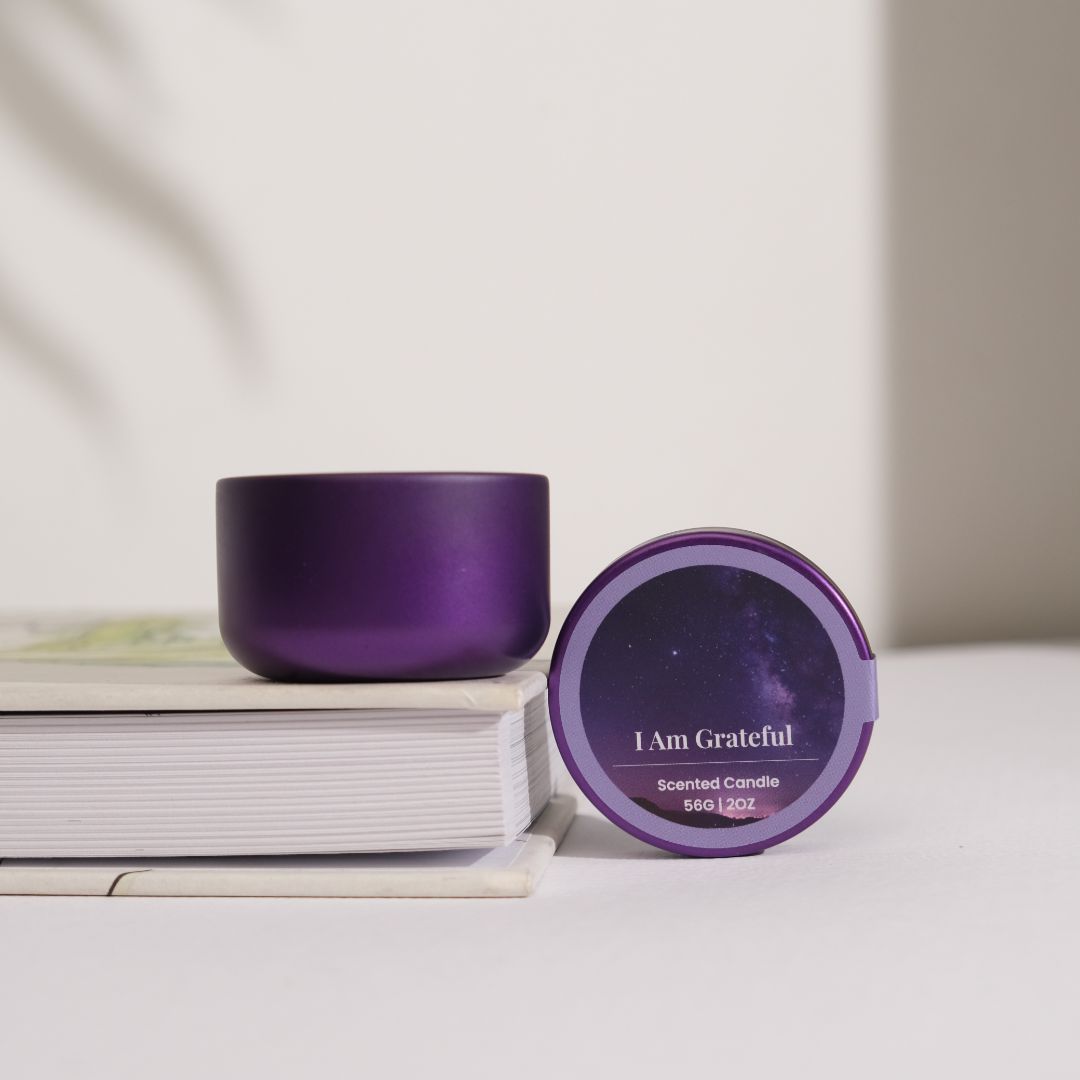 I am Grateful Affirmation Tea Tin Candle