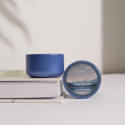 I Am Serene Affirmation Tea Tin Candle