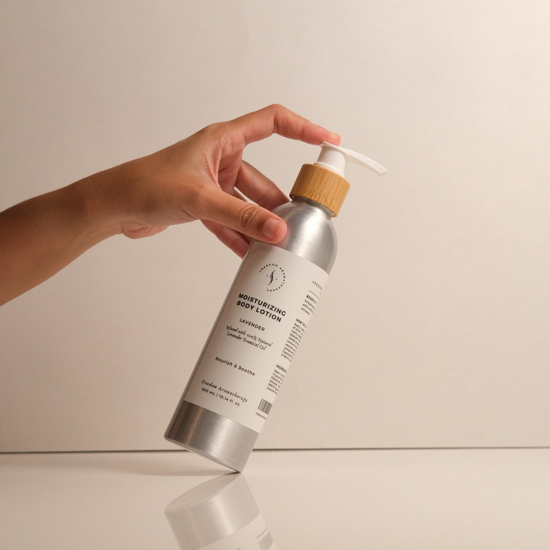 hand holding Lavender Moisturizing Body Lotion