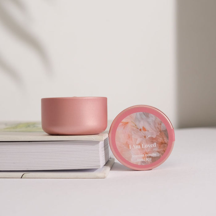 Loved Affirmation Tea Tin Candle