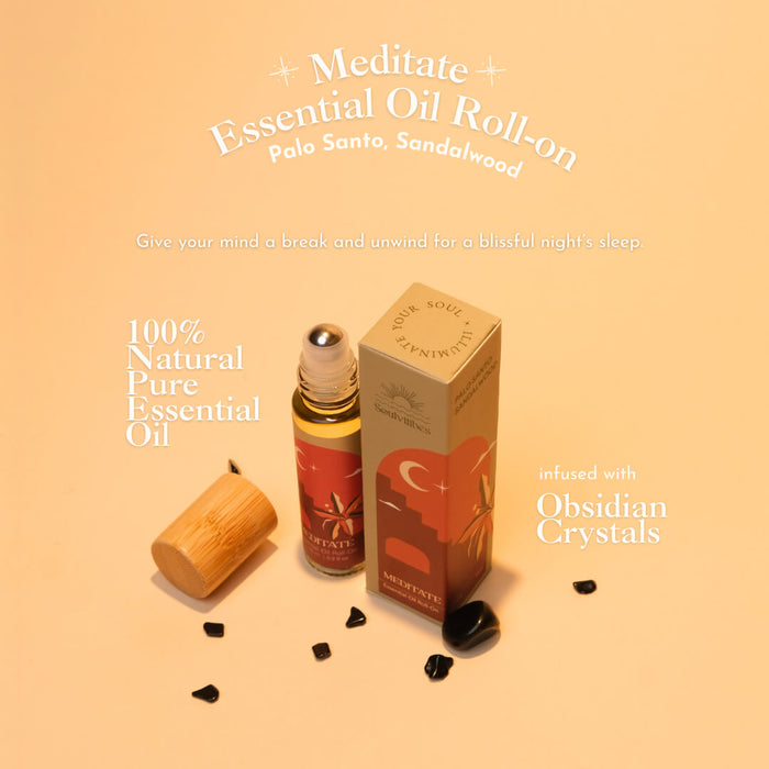 Meditate Essential Oil Roll On (Palo Santo, Sandalwood)