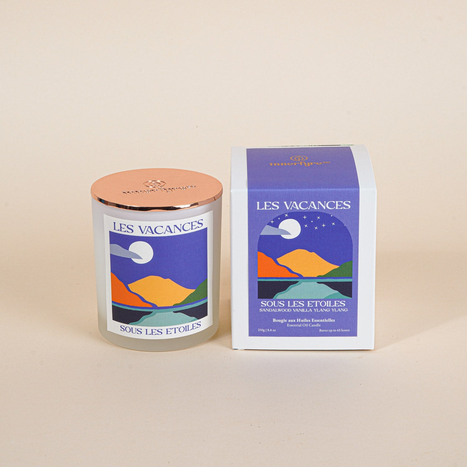 Sous les Etoiles  sandalwood, vanilla, ylang ylang essential oil candle