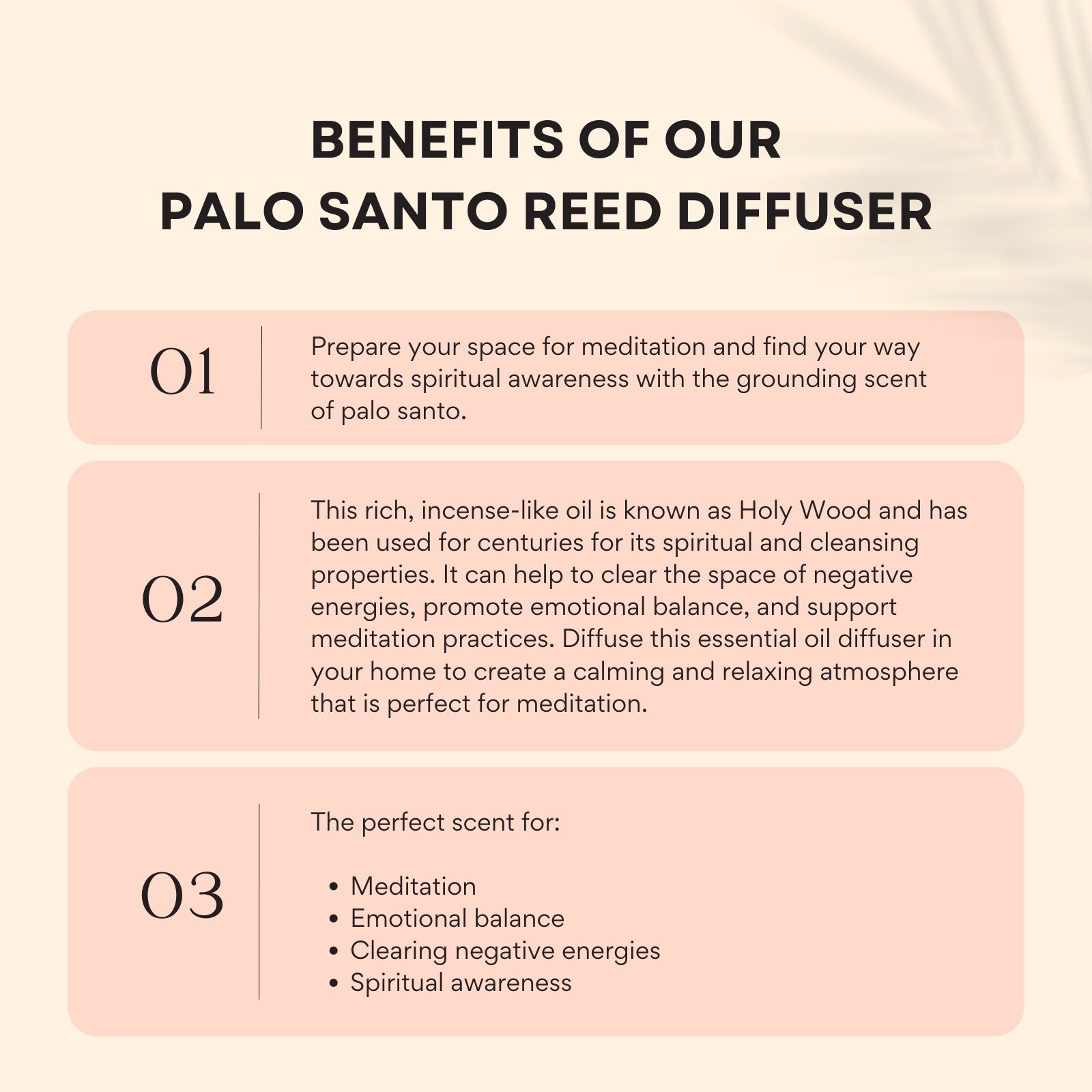 Meditate - Palo Santo Reed Diffuser