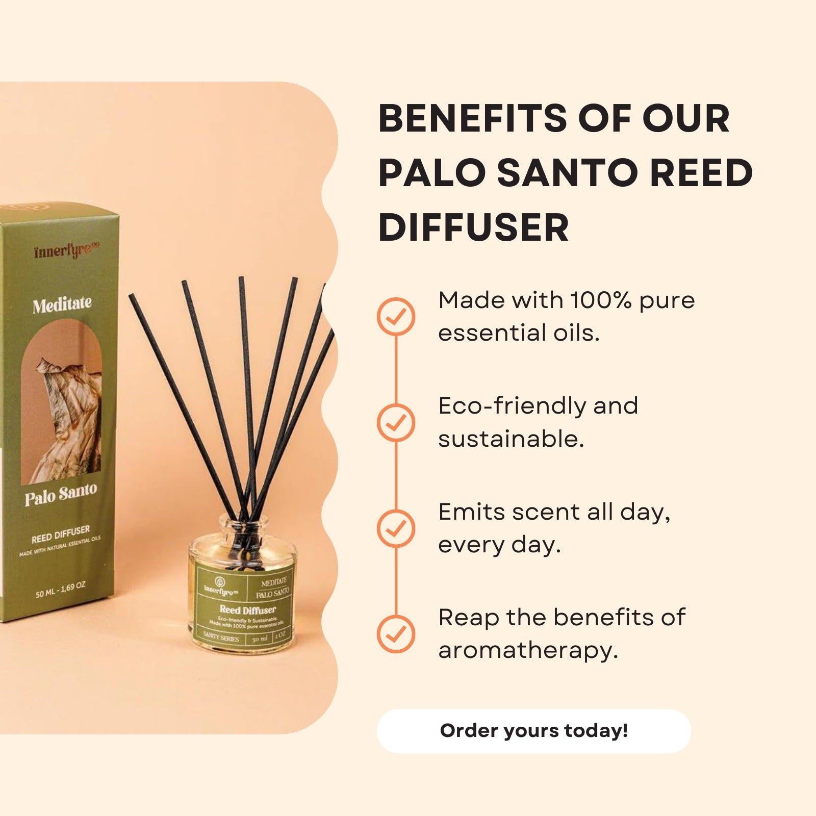 Meditate - Palo Santo Reed Diffuser