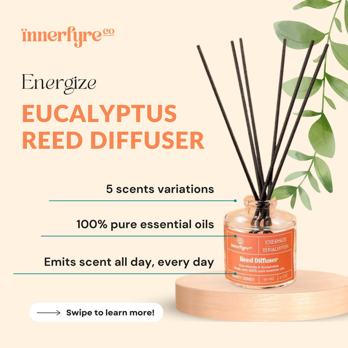 Eucalyptus Reed Diffuser | Energize Reed Diffuser | Innerfyre Co