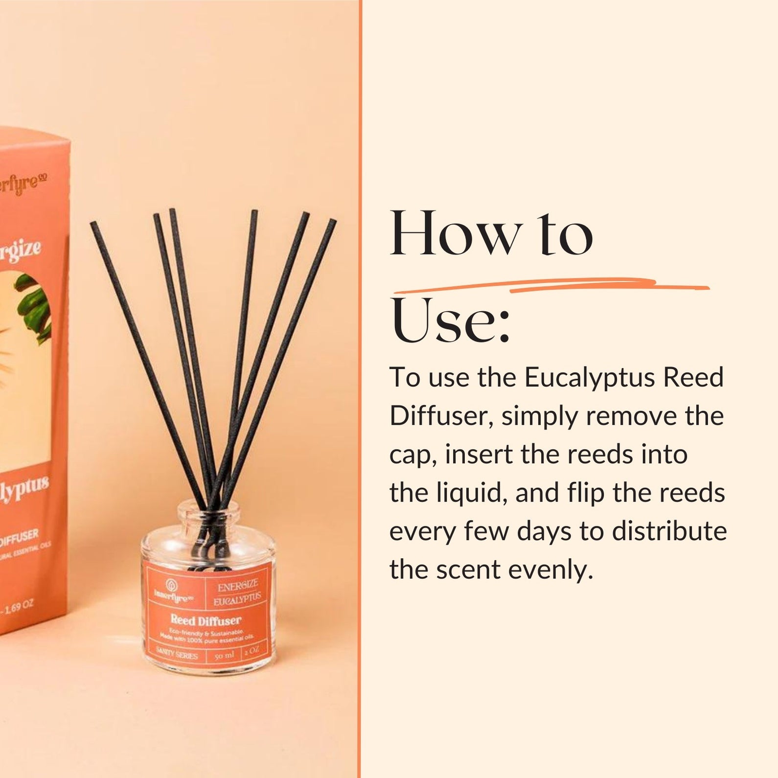 Inner Cap Reed Diffuser Side View Best Essential Oil Reed Diffuser in Singapore | Innerfyre Co