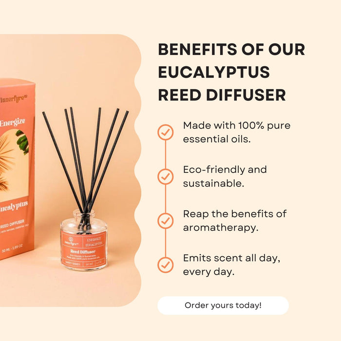 Eucalyptus Reed Diffuser | Energize Reed Diffuser | Innerfyre Co