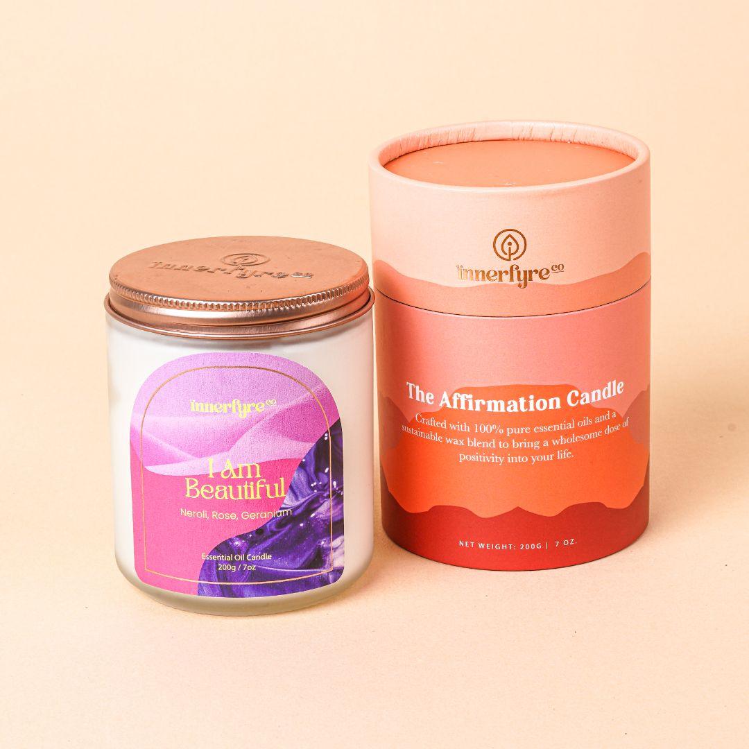 I AM BEAUTIFUL Candle: Neroli, Myrrh, Rose - Innerfyre Co