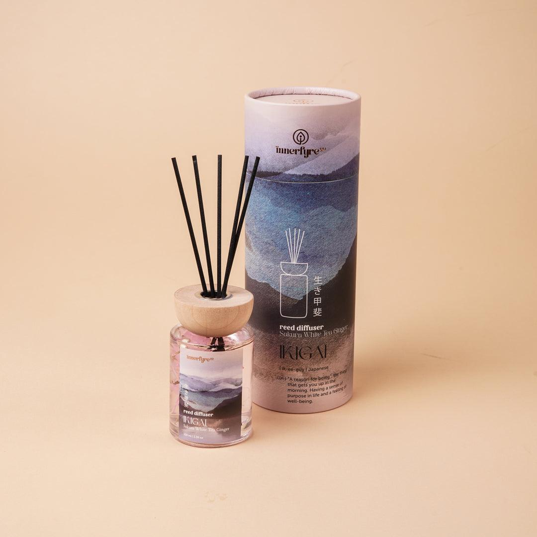 Ikigai Reed Diffuser: Sakura + White Tea + Ginger – Innerfyre Co