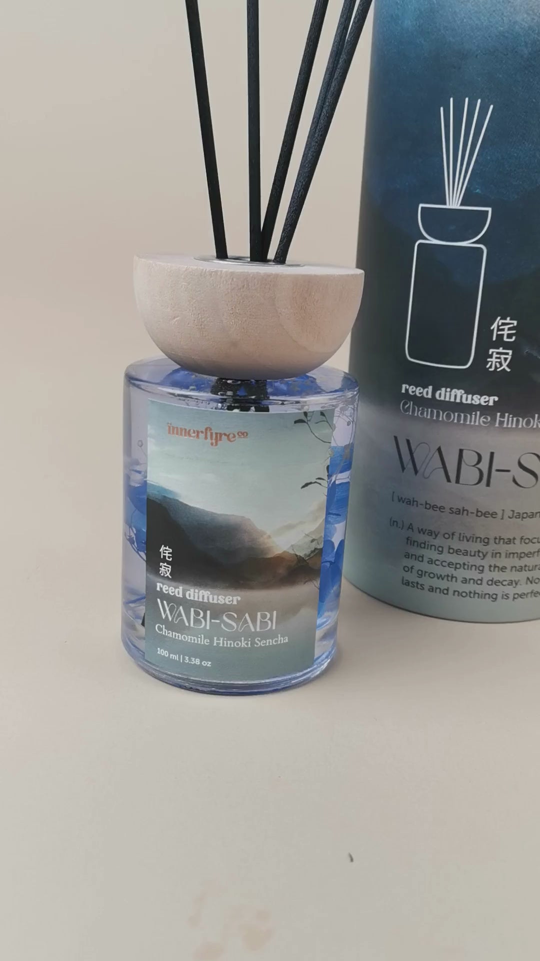 Wabi-Sabi Reed Diffuser: Chamomile + Hinoki + Sencha